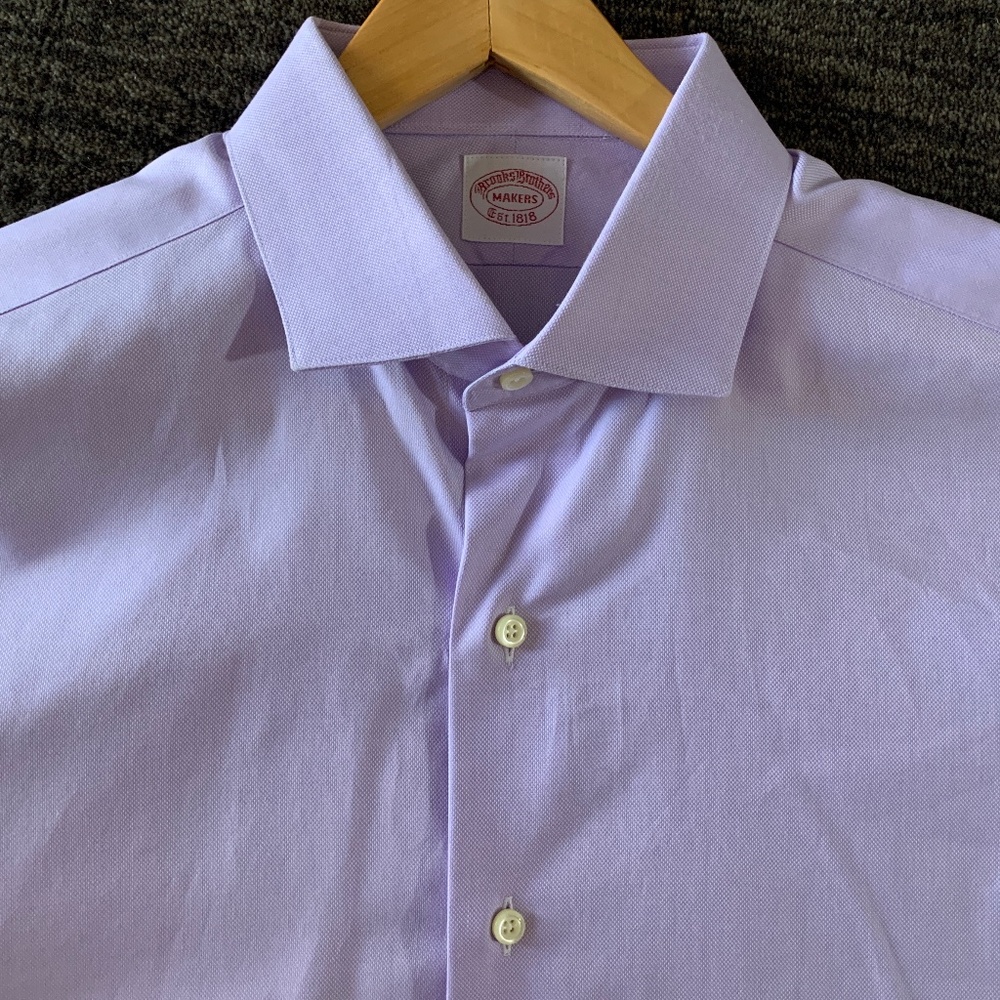 Brooks Bros Made-To-Measure Lavender Dress Shirt